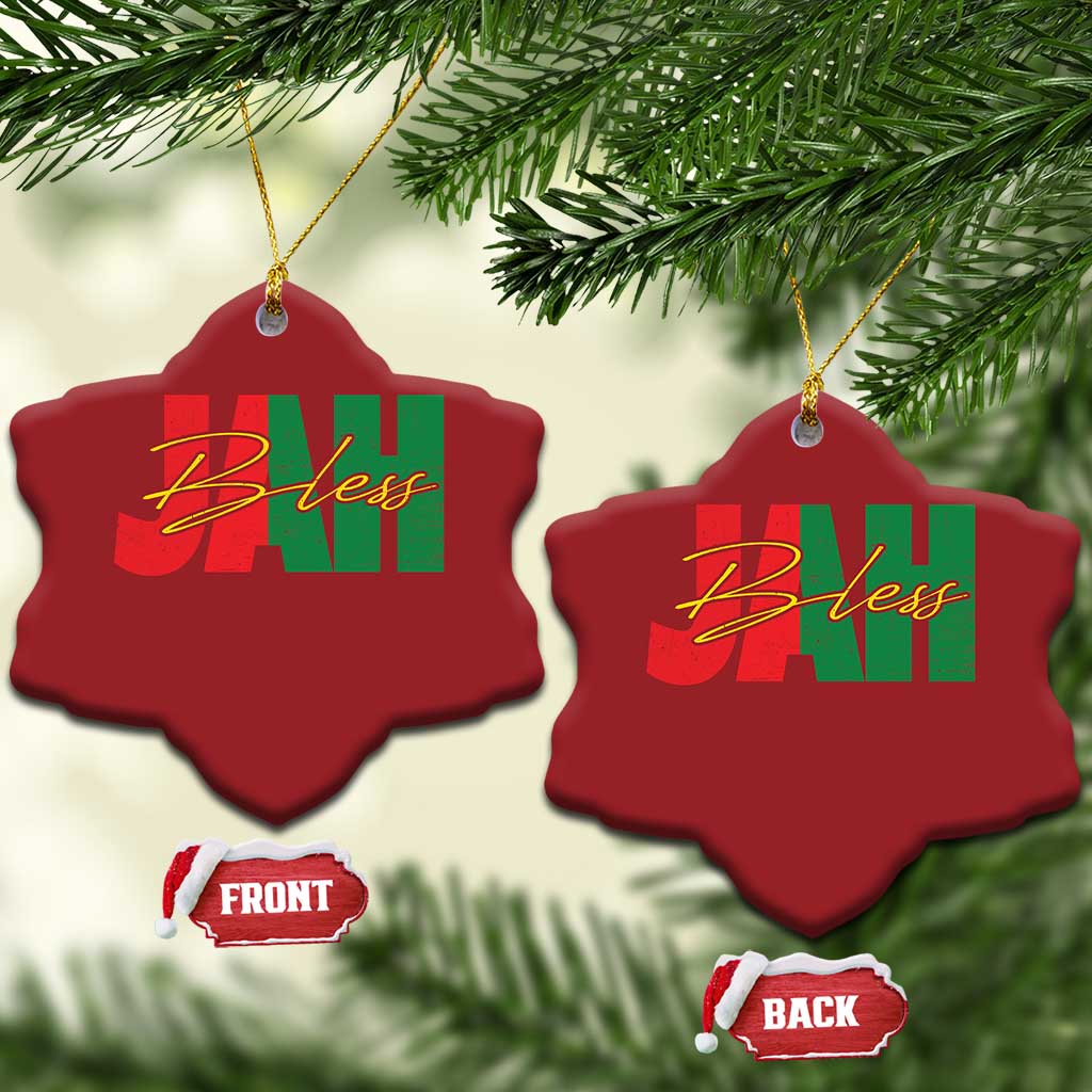 Rastafarian Jah Bless Christmas Ornament Retro Reggae Rastafari Jamaica Rasta TS10 Snow Flake Red Print Your Wear