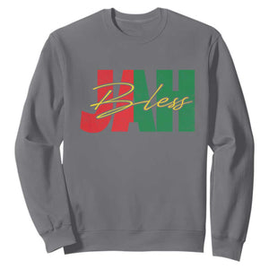 Rastafarian Jah Bless Sweatshirt Retro Reggae Rastafari Jamaica Rasta TS10 Charcoal Print Your Wear