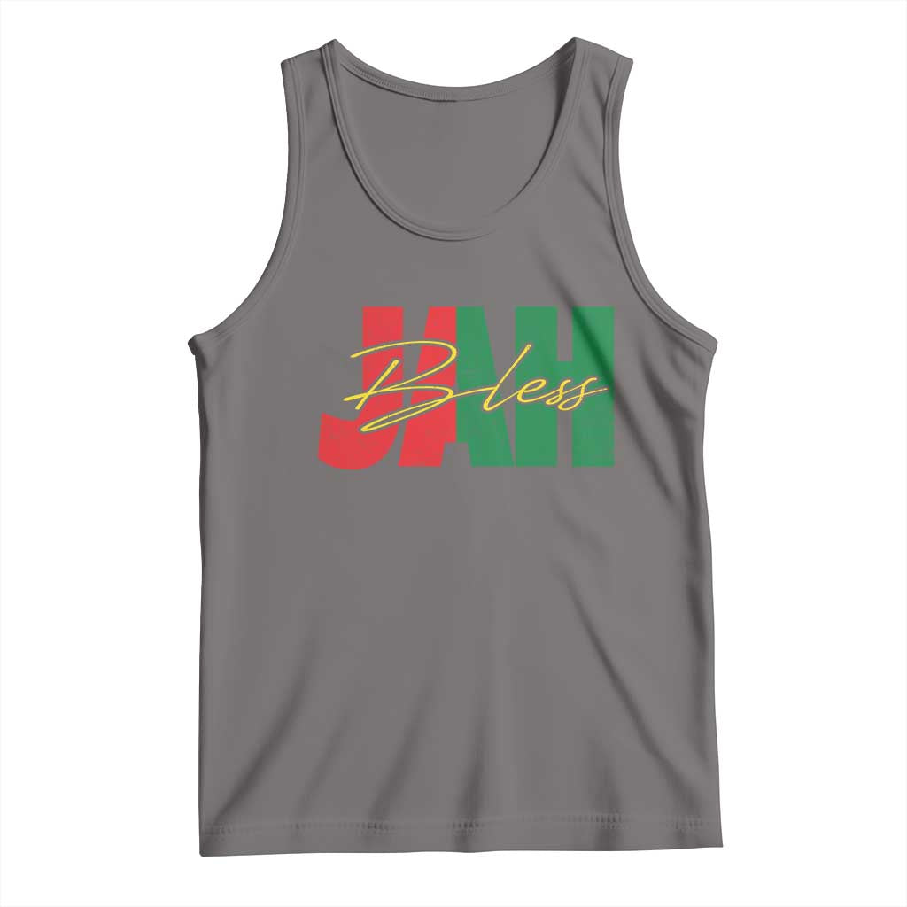 Rastafarian Jah Bless Tank Top Retro Reggae Rastafari Jamaica Rasta TS10 Deep Heather Print Your Wear