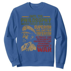 Haile Selassie Sweatshirt War Speech Lion of Judah Rasta Jah Bless TS10 Royal Blue Print Your Wear