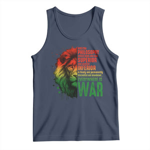 Lion of Judah Tank Top Rasta Haile Selassie War Speech Jah Bless TS10 Navy Print Your Wear