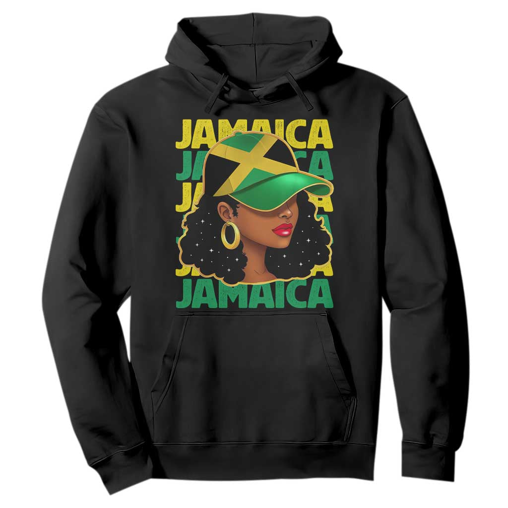 Proud Jamaican Afro Black Woman Jamaica Flag Pride Hoodie TS10 Black Print Your Wear