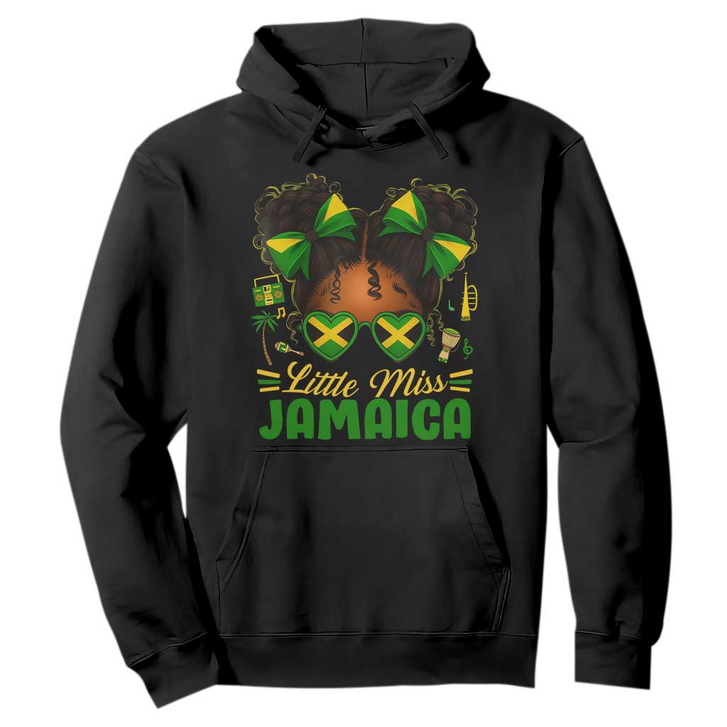 Little Miss Jamaica Hoodie Proud Jamaican Afro Black Girls Jamaica Flag Pride TS10 Black Print Your Wear