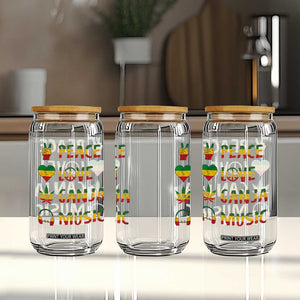Rasta Weed Glass Can Peace Love Ganja Marijuana Cannabis Reggae Music TS10 Print Your Wear