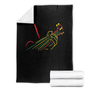 Reggae Guitar Throw Blanket Rasta Music Gift for Guitar Lovers TS10 Black Print Your Wear