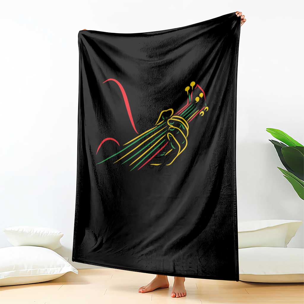 Reggae Guitar Throw Blanket Rasta Music Gift for Guitar Lovers TS10 Print Your Wear