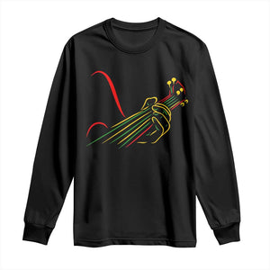 Reggae Guitar Long Sleeve Shirt Rasta Music Gift for Guitar Lovers TS10 Black Print Your Wear