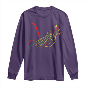 Reggae Guitar Long Sleeve Shirt Rasta Music Gift for Guitar Lovers TS10 Purple Print Your Wear