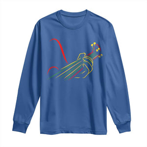 Reggae Guitar Long Sleeve Shirt Rasta Music Gift for Guitar Lovers TS10 Royal Blue Print Your Wear