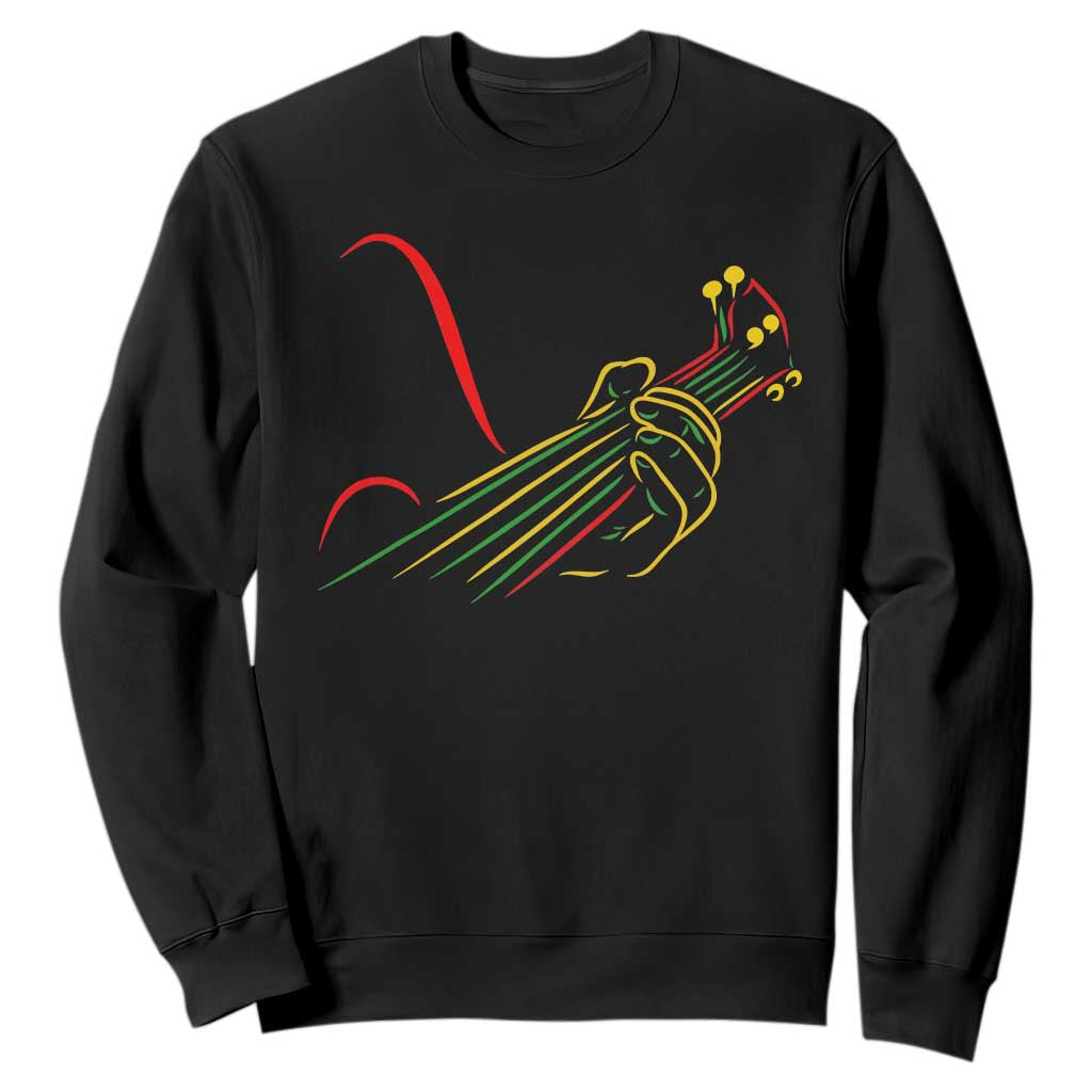 Reggae Guitar Sweatshirt Rasta Music Gift for Guitar Lovers TS10 Black Print Your Wear