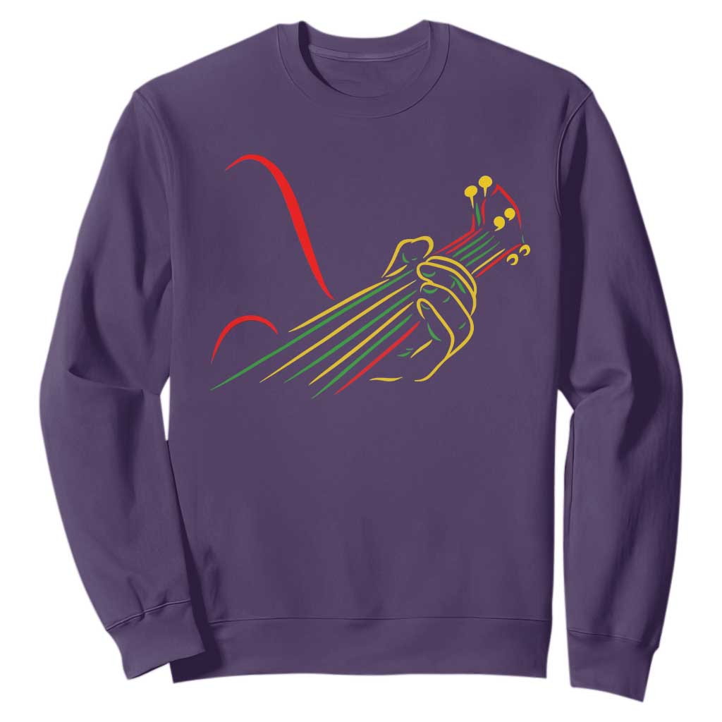 Reggae Guitar Sweatshirt Rasta Music Gift for Guitar Lovers TS10 Purple Print Your Wear