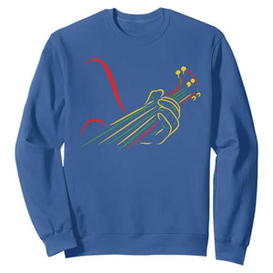 Reggae Guitar Sweatshirt Rasta Music Gift for Guitar Lovers TS10 Royal Blue Print Your Wear