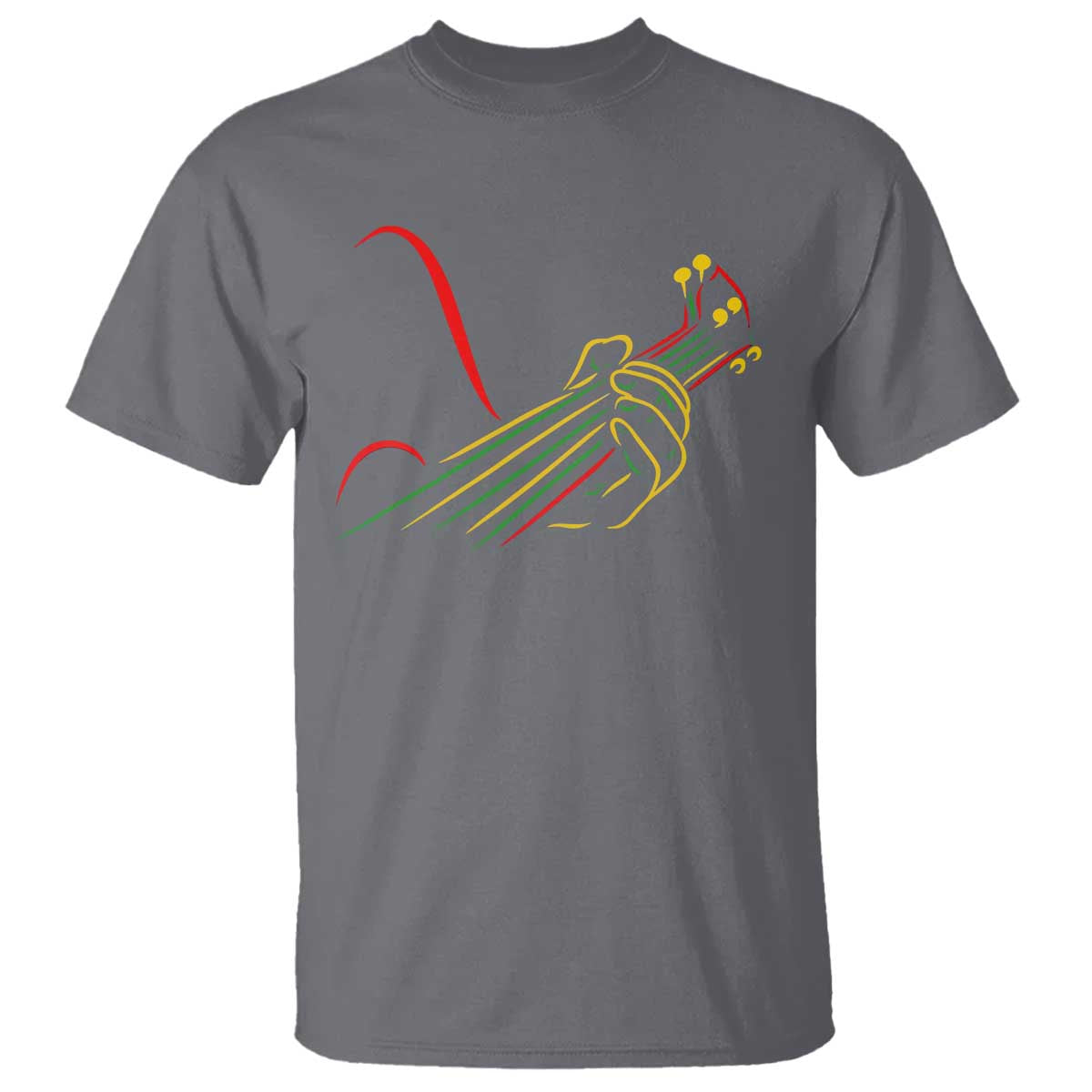 Reggae Guitar T Shirt Rasta Music Gift for Guitar Lovers TS10 Charcoal Print Your Wear