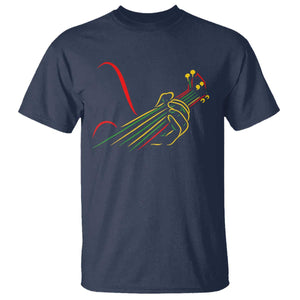 Reggae Guitar T Shirt Rasta Music Gift for Guitar Lovers TS10 Navy Print Your Wear