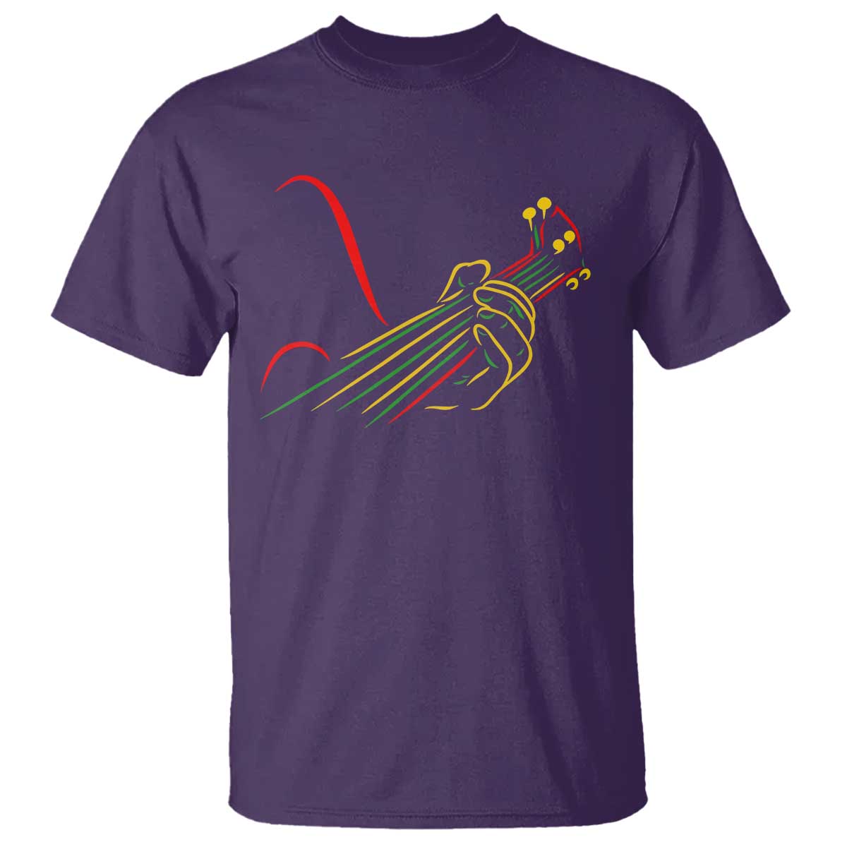Reggae Guitar T Shirt Rasta Music Gift for Guitar Lovers TS10 Purple Print Your Wear