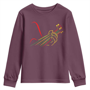 Reggae Guitar Youth Sweatshirt Rasta Music Gift for Guitar Lovers TS10 Maroon Print Your Wear
