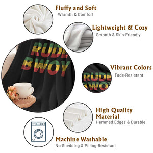 Rude Boy Throw Blanket Jamaican Rasta Reggae Roots Gifts Jamaica TS10 Print Your Wear