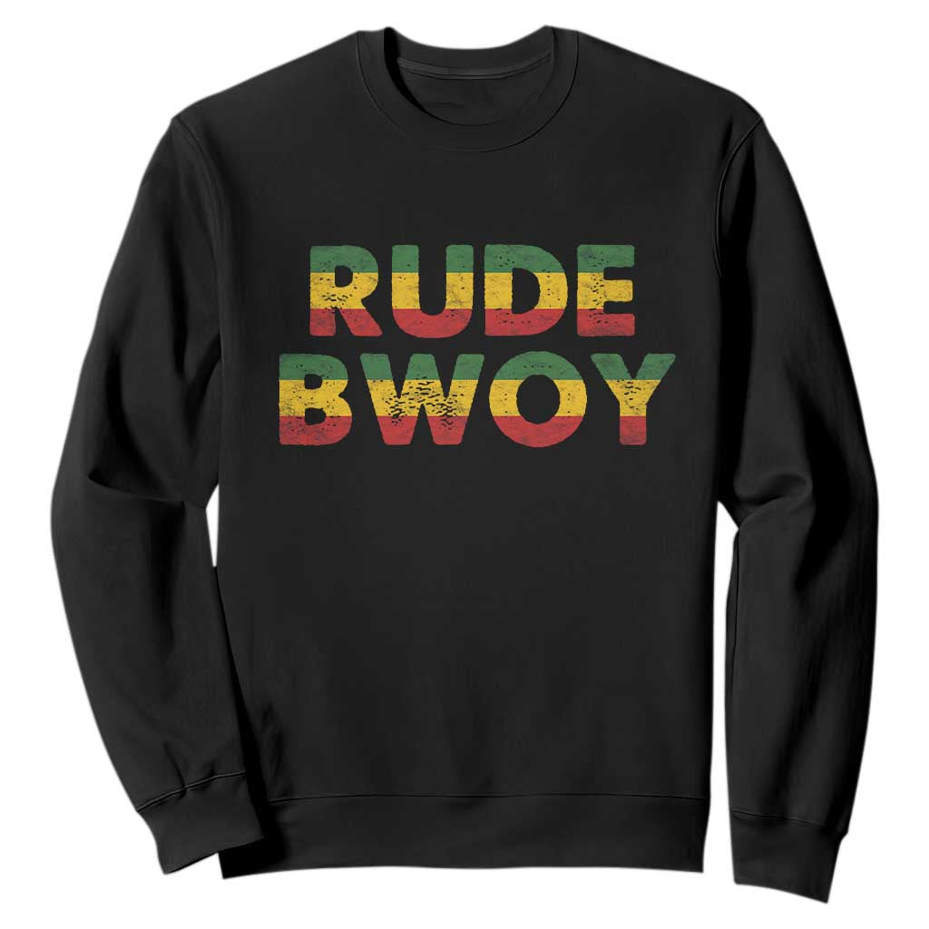 Rude Boy Sweatshirt Jamaican Rasta Reggae Roots Gifts Jamaica TS10 Black Print Your Wear