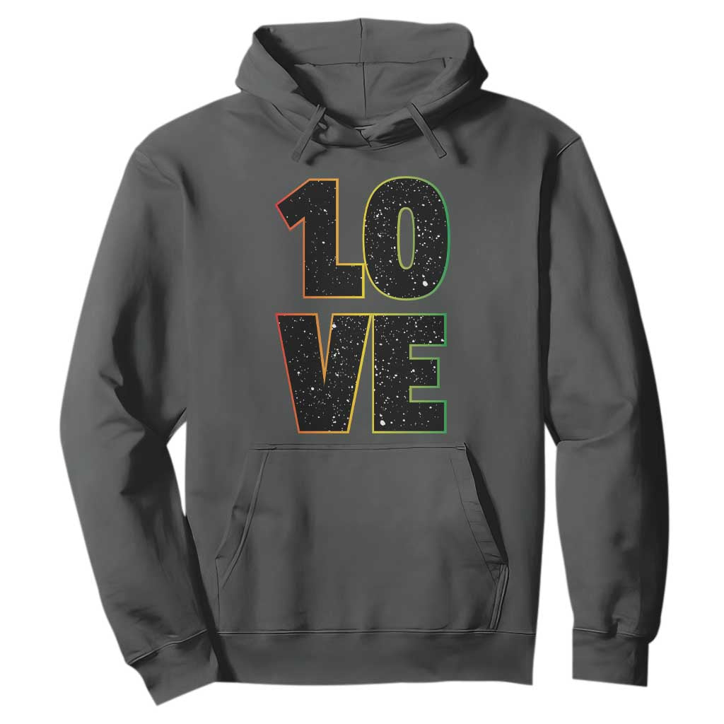 One Love Jamaican Rasta Reggage Music Hoodie TS10 Dark Heather Print Your Wear