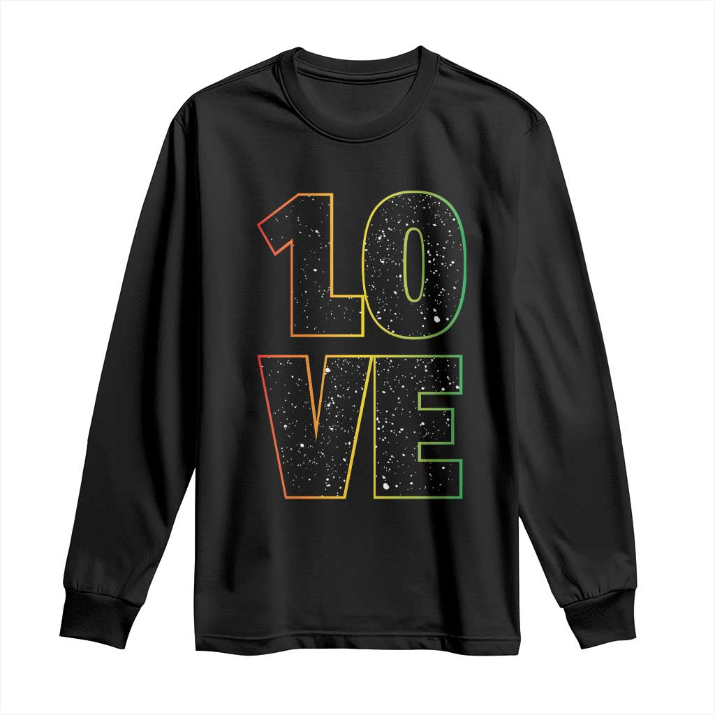 One Love Jamaican Rasta Reggage Music Long Sleeve Shirt TS10 Black Print Your Wear