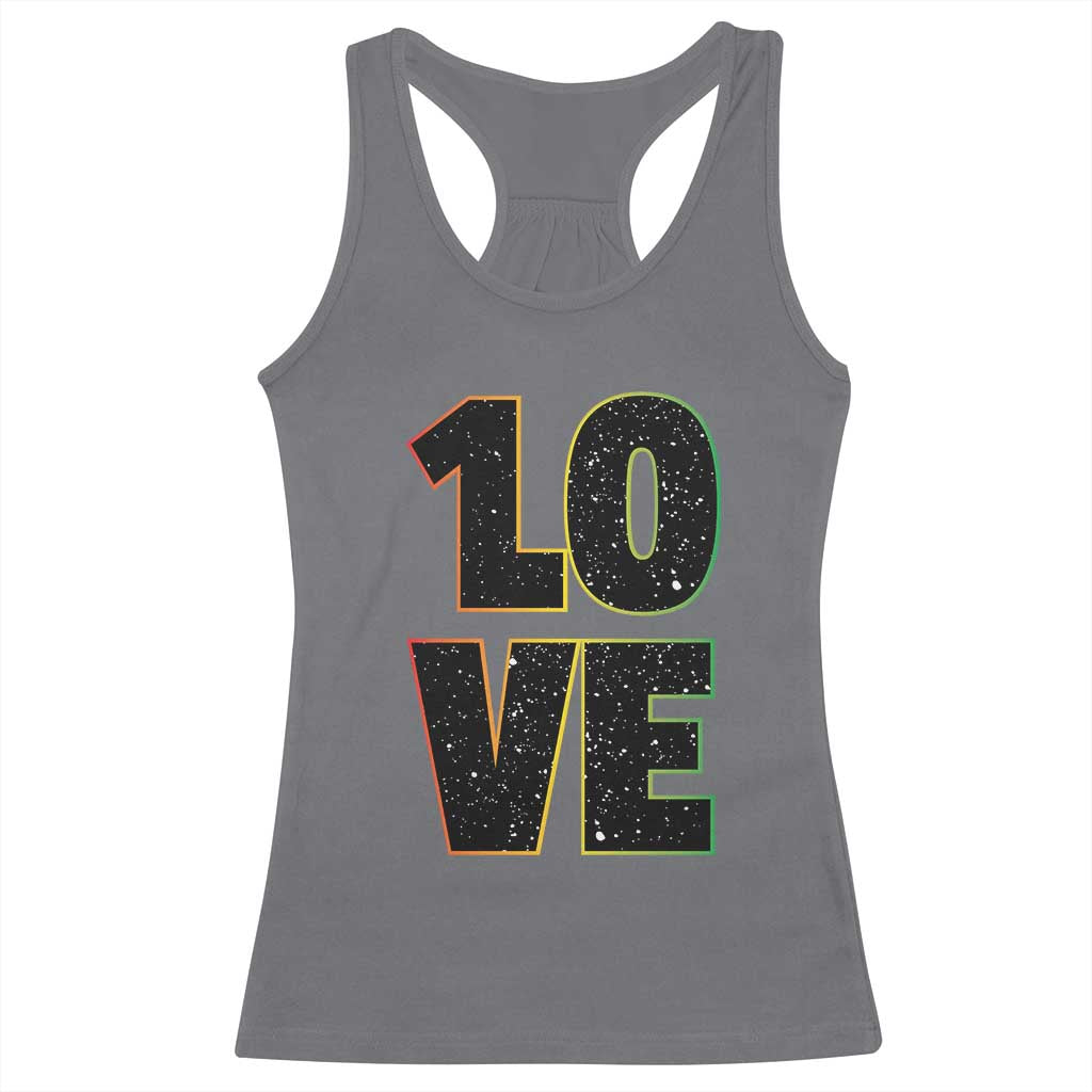 One Love Jamaican Rasta Reggage Music Racerback Tank Top TS10 Charcoal Print Your Wear
