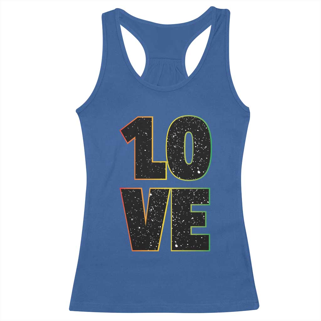 One Love Jamaican Rasta Reggage Music Racerback Tank Top TS10 Royal Blue Print Your Wear