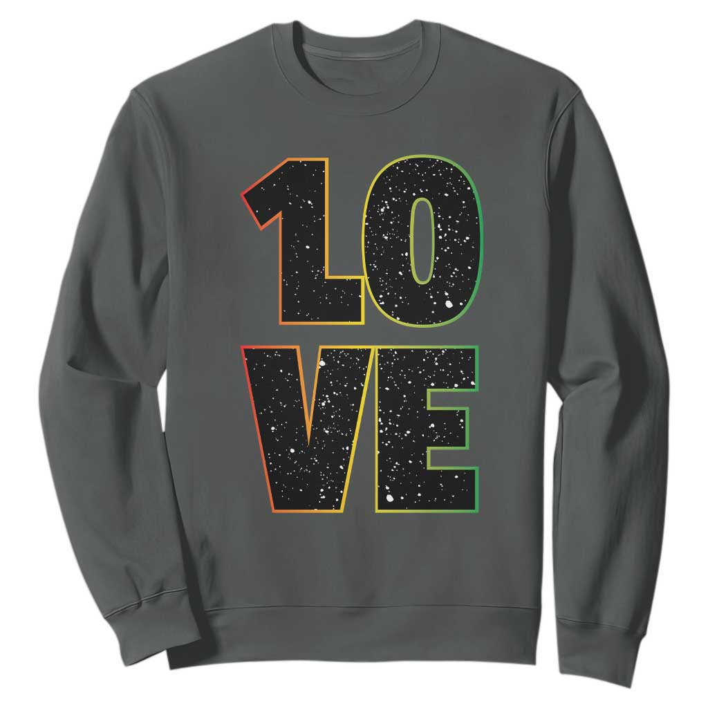 One Love Jamaican Rasta Reggage Music Sweatshirt TS10 Dark Heather Print Your Wear