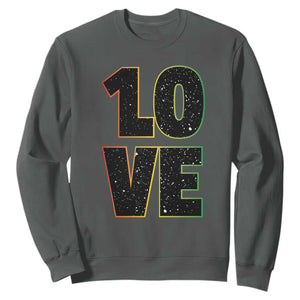 One Love Jamaican Rasta Reggage Music Sweatshirt TS10 Dark Heather Print Your Wear