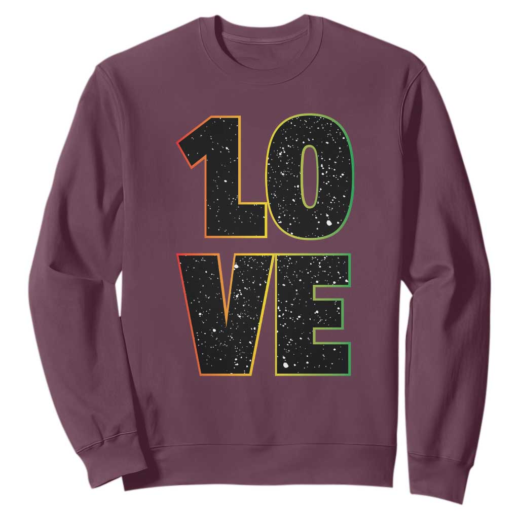 One Love Jamaican Rasta Reggage Music Sweatshirt TS10 Maroon Print Your Wear