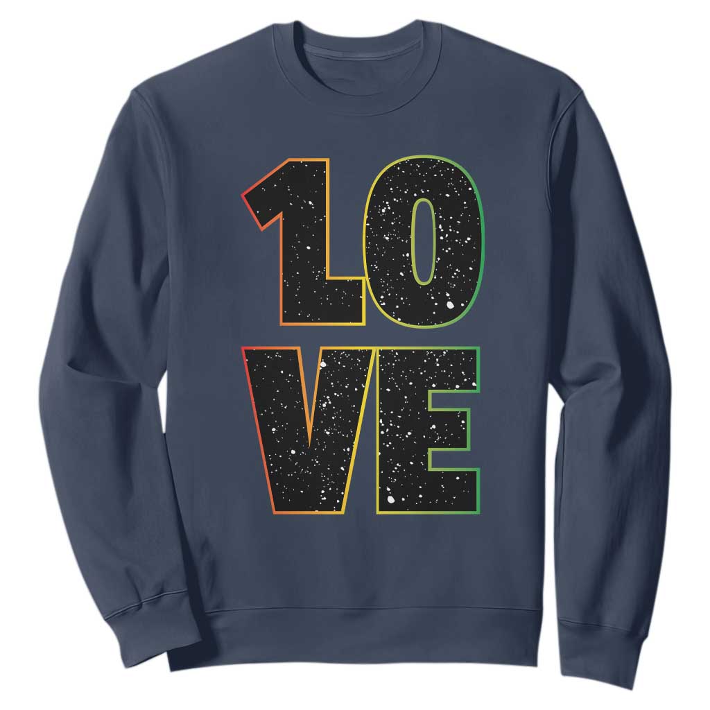 One Love Jamaican Rasta Reggage Music Sweatshirt TS10 Navy Print Your Wear
