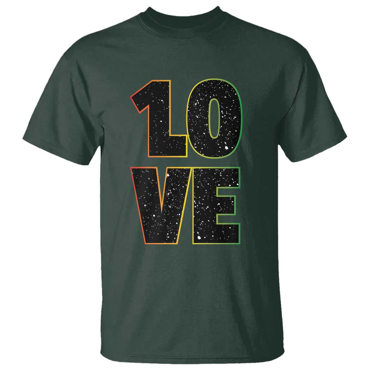 One Love Jamaican Rasta Reggage Music T Shirt TS10 Dark Forest Green Print Your Wear