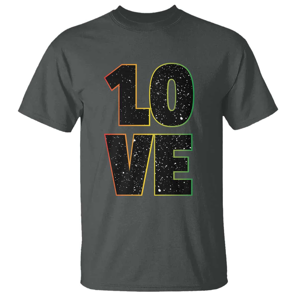 One Love Jamaican Rasta Reggage Music T Shirt TS10 Dark Heather Print Your Wear