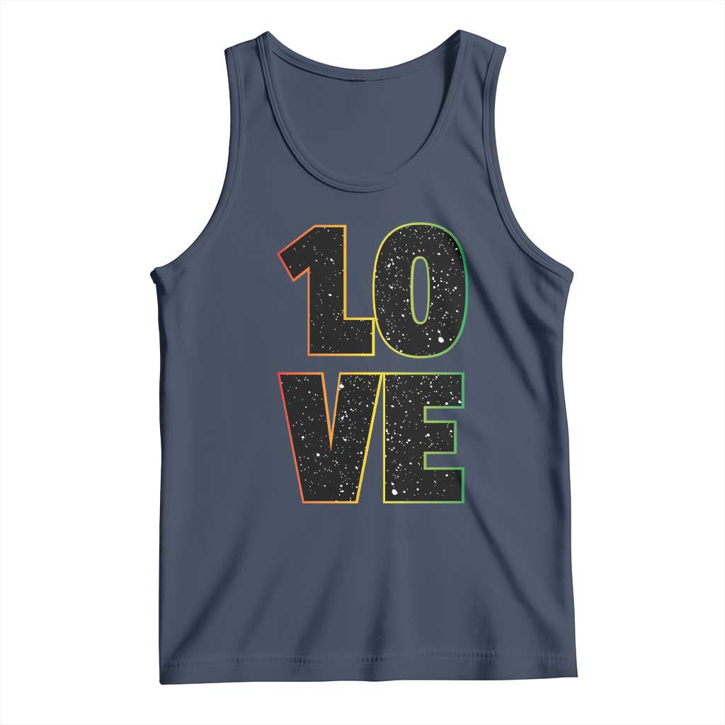 One Love Jamaican Rasta Reggage Music Tank Top TS10 Navy Print Your Wear