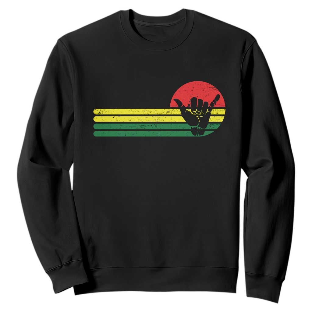 Rasta Reggae Shaka Hand Sweatshirt Retro Vintage Jamaica Flag Rasta Hawaii Shaka Sign TS10 Black Print Your Wear