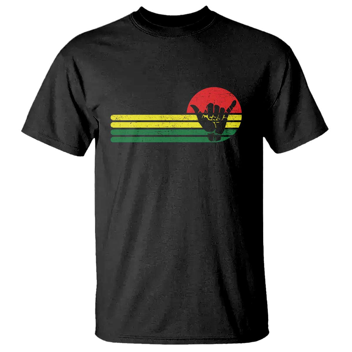 Rasta Reggae Shaka Hand T Shirt Retro Vintage Jamaica Flag Rasta Hawaii Shaka Sign TS10 Black Print Your Wear