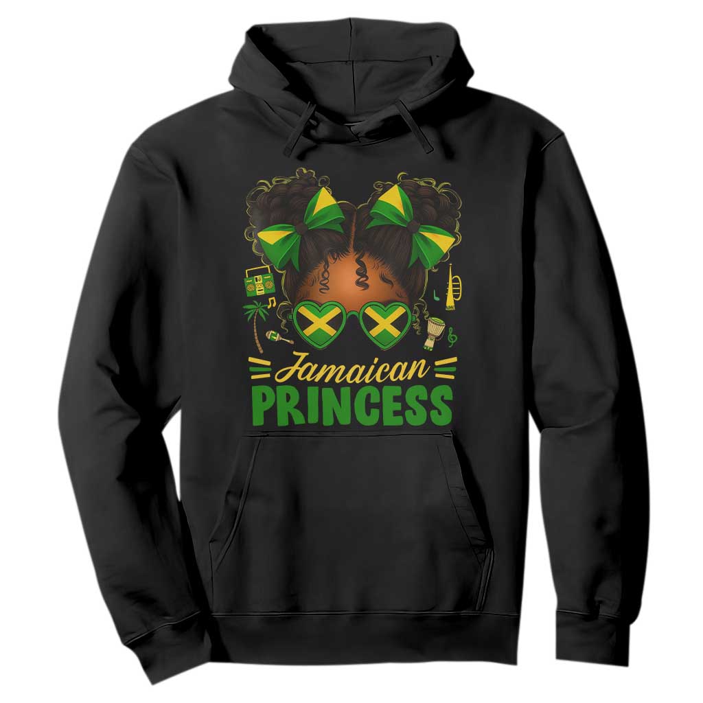 Jamaica Princess Hoodie Proud Jamaican Afro Black Girls Jamaica Flag Pride TS10 Black Print Your Wear