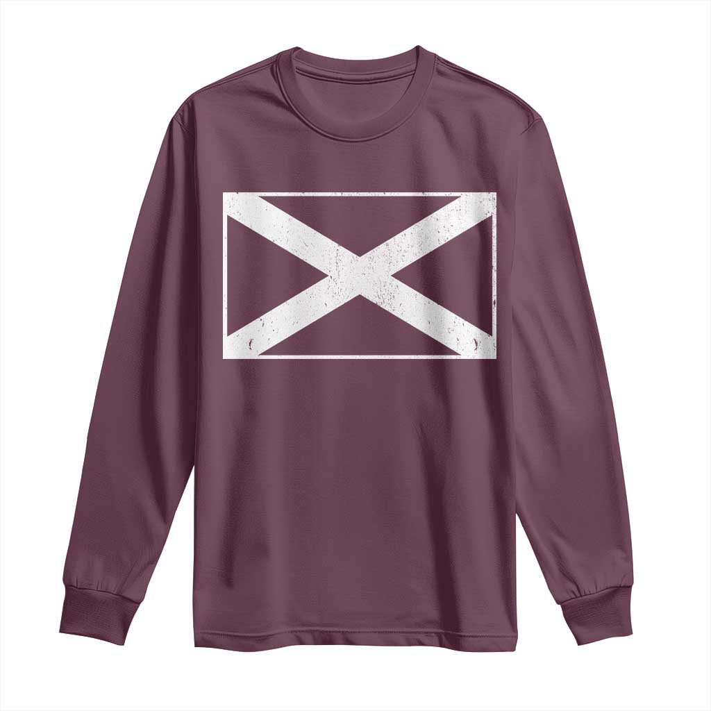 Scotland Flag Saltire Long Sleeve Shirt SCOT Scottish Independence Pride TS10 Maroon Print Your Wear