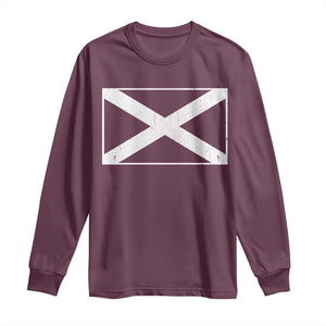 Scotland Flag Saltire Long Sleeve Shirt SCOT Scottish Independence Pride TS10 Maroon Print Your Wear