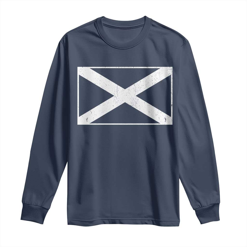 Scotland Flag Saltire Long Sleeve Shirt SCOT Scottish Independence Pride TS10 Navy Print Your Wear
