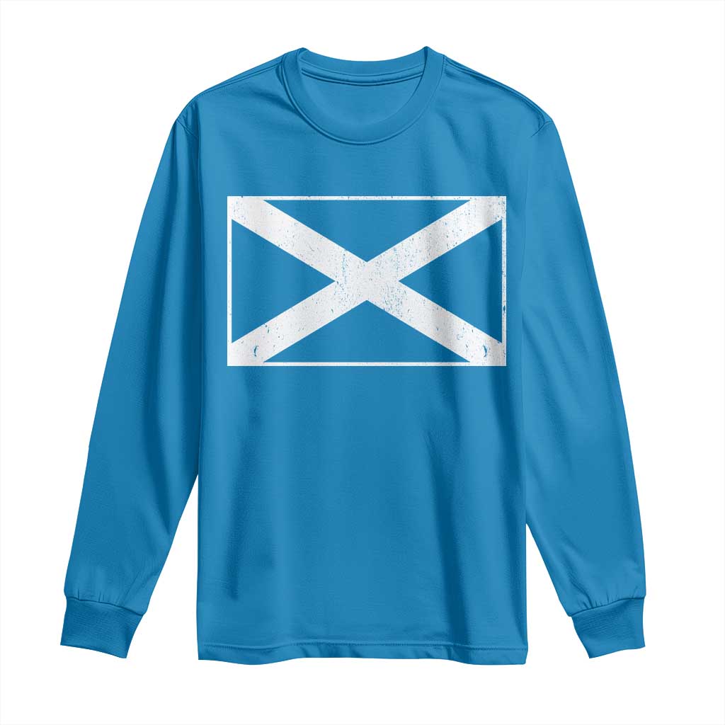 Scotland Flag Saltire Long Sleeve Shirt SCOT Scottish Independence Pride TS10 Sapphire Print Your Wear