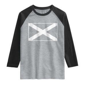 Scotland Flag Saltire Raglan Shirt SCOT Scottish Independence Pride TS10 Heather Gray Black Print Your Wear