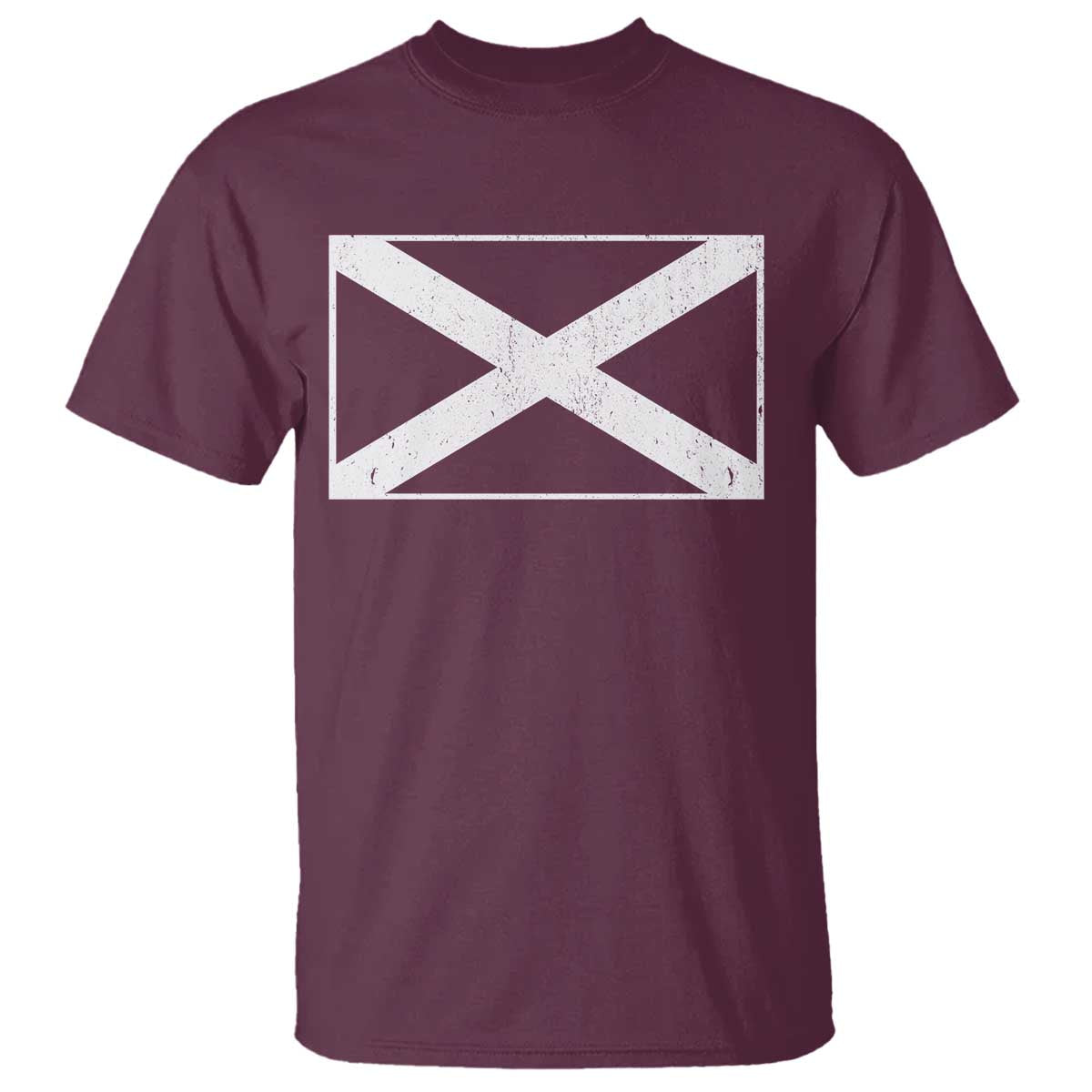 Scotland Flag Saltire T Shirt SCOT Scottish Independence Pride TS10 Maroon Print Your Wear