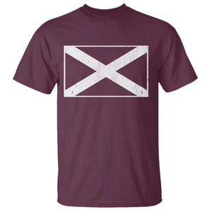 Scotland Flag Saltire T Shirt SCOT Scottish Independence Pride TS10 Maroon Print Your Wear