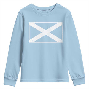 Scotland Flag Saltire Youth Sweatshirt SCOT Scottish Independence Pride TS10 Light Blue Print Your Wear