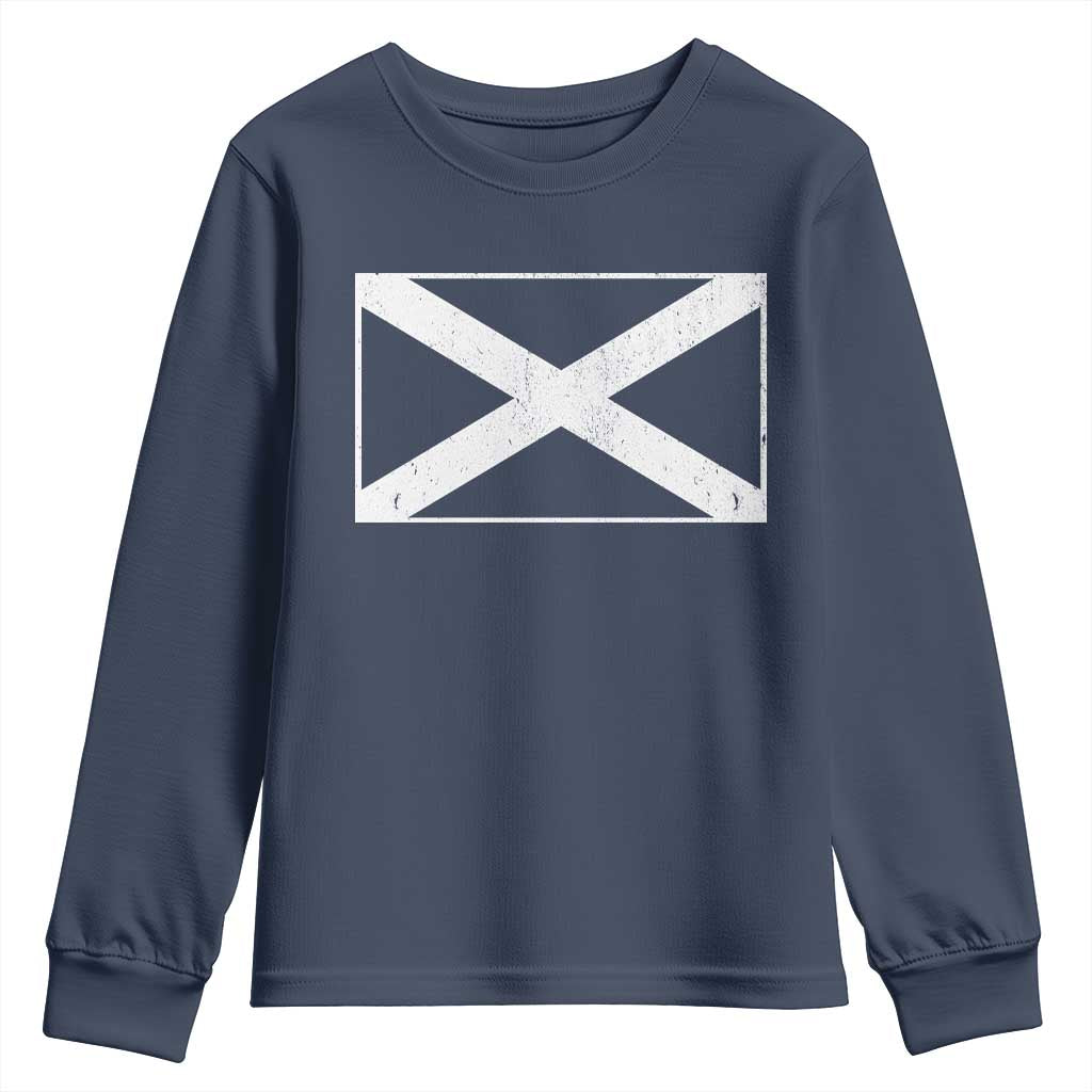 Scotland Flag Saltire Youth Sweatshirt SCOT Scottish Independence Pride TS10 Navy Print Your Wear