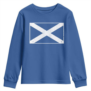 Scotland Flag Saltire Youth Sweatshirt SCOT Scottish Independence Pride TS10 Royal Blue Print Your Wear