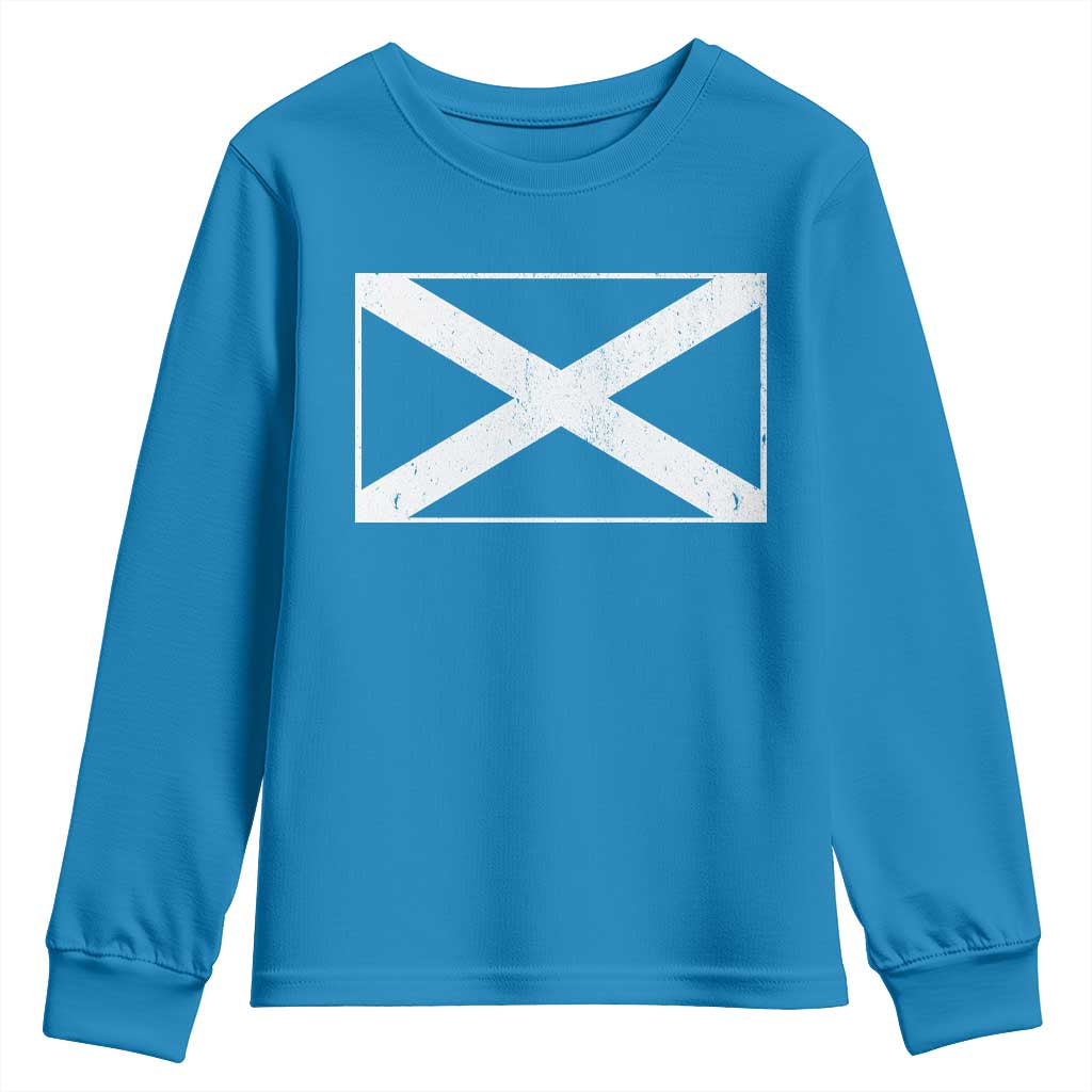 Scotland Flag Saltire Youth Sweatshirt SCOT Scottish Independence Pride TS10 Sapphire Print Your Wear
