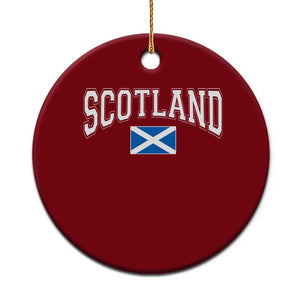 Scotland Ceramic Ornament Vintage Retro Varsity Sports Scottish Flag Graphic TS10 1pc Red Print Your Wear