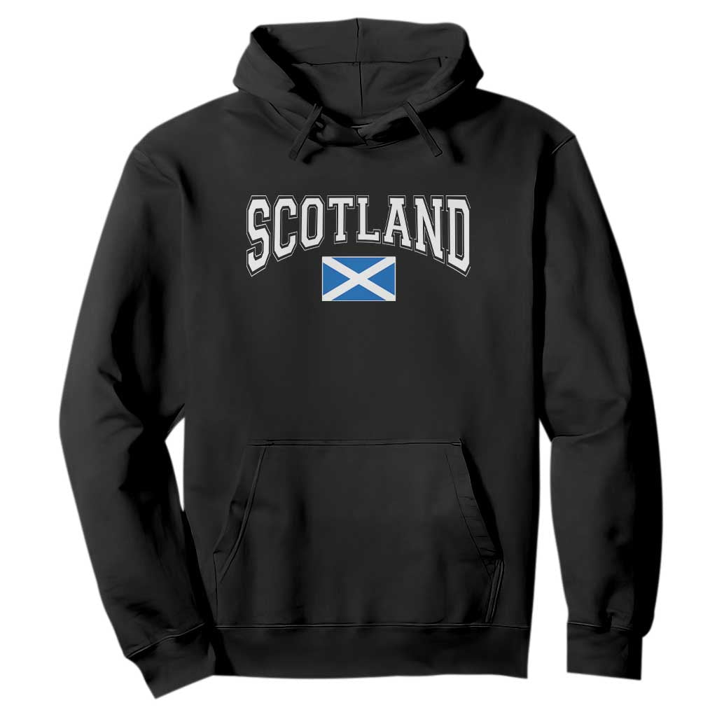 Scotland Hoodie Vintage Retro Varsity Sports Scottish Flag Graphic TS10 Black Print Your Wear