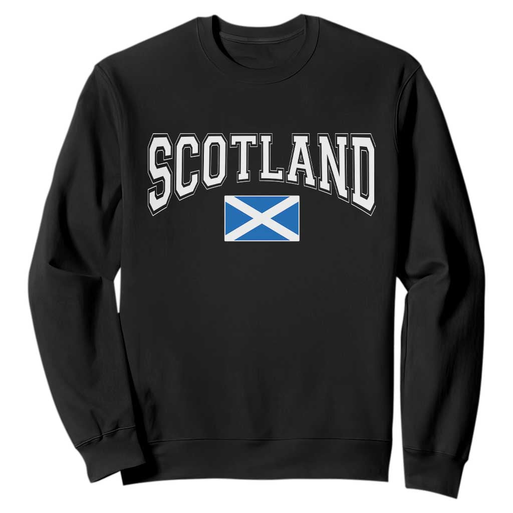 Scotland Sweatshirt Vintage Retro Varsity Sports Scottish Flag Graphic TS10 Black Print Your Wear